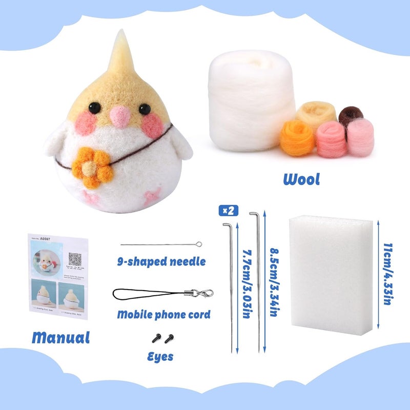 SOCNITC Needle Felting Kit for Beginners, Animal Doll Making Supplies with Tools, Soft Wool Roving, Foam Mat, Instructions, Accessories for Adults - Image 2